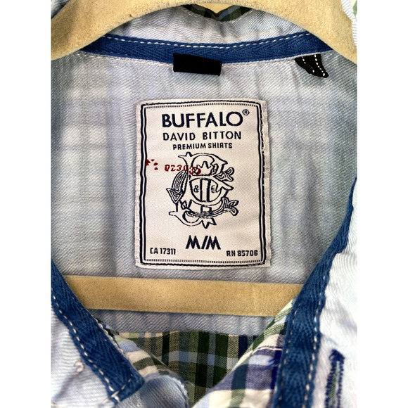 Buffalo David Bitton Multicolor Plaid Short Sleeve Button Up Shirt Mens Medium - Picture 3 of 9